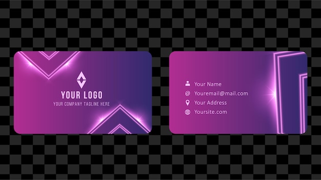 Cartão de nome roxo e modelo de cartão de visita design abstrato fundo EPS 10 vetor
