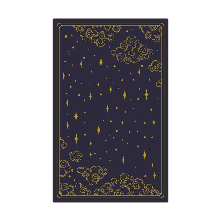 Vetor cartão de ouro estético de tarô design de tarô boêmio para capas de cartão de oráculo ilustração vetorial