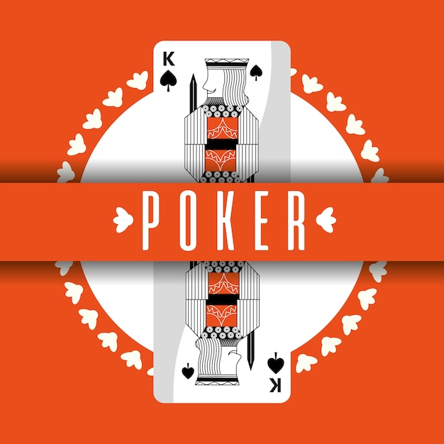 Cartão de poker king spade banner orange background