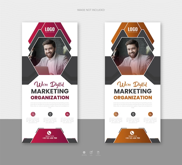Cartão de rack de negócios profissional vetorial ou modelo de design de folheto dl