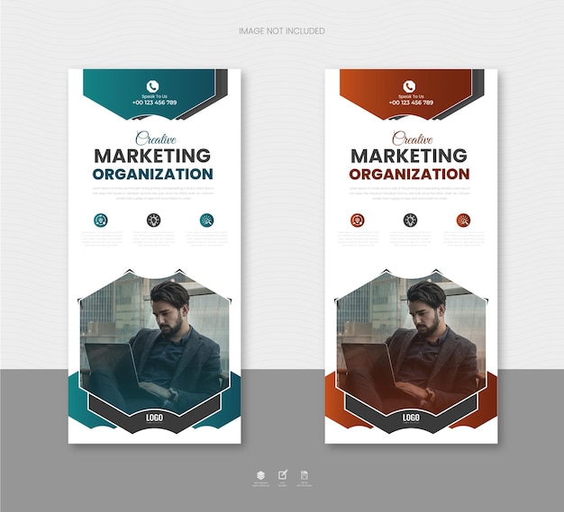 Cartão de rack de negócios profissional vetorial ou modelo de design de folheto dl