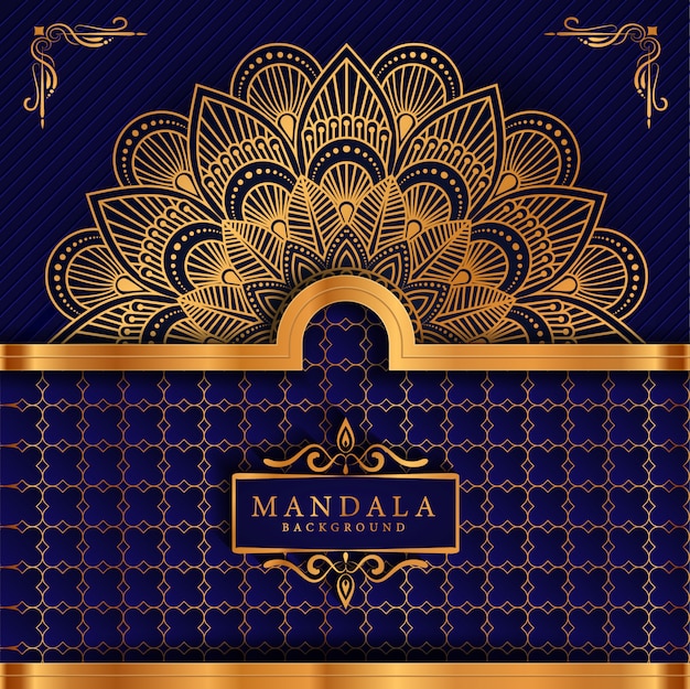 Cartão de ramadan kareem mandala de luxo