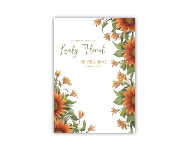 Cartão de saudação de fundo de flores e cartaz floral vetor de modelo decorativo elegante