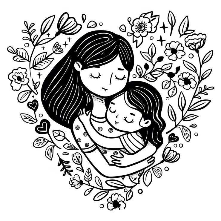 Vetor cartão de saudação do dia das mães com ilustração vetorial de mãe e bebê felizes