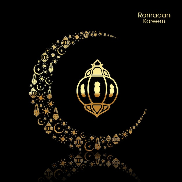 Cartão de saudação do ramadã para a celebração do festival da comunidade muçulmana