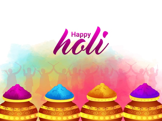 Cartão de saudação para a celebração do festival indiano de holi