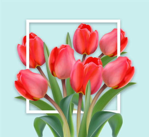 Cartão de tulipa feliz dia das mães