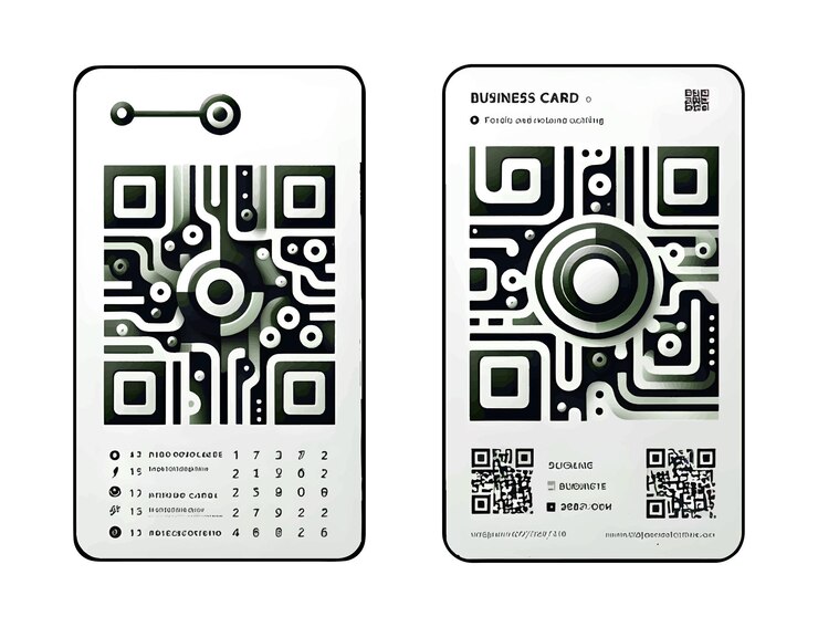 Vetor cartão de visita com códigos qr desenho ilustração de cor branca