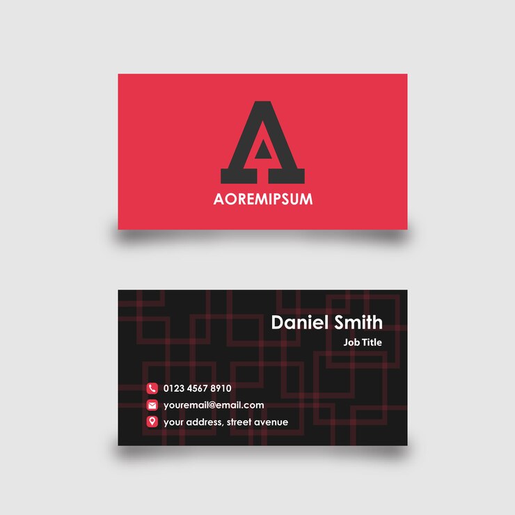 Cartão de visita com logotipo da letra A
