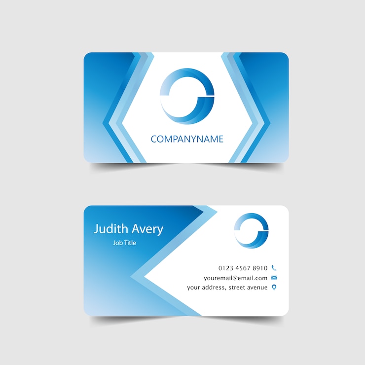 Cartão de visita com logotipo do círculo azul