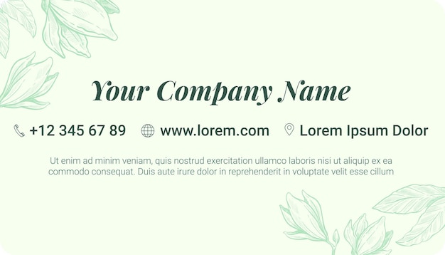 Cartão de visita com nome da empresa de design floral