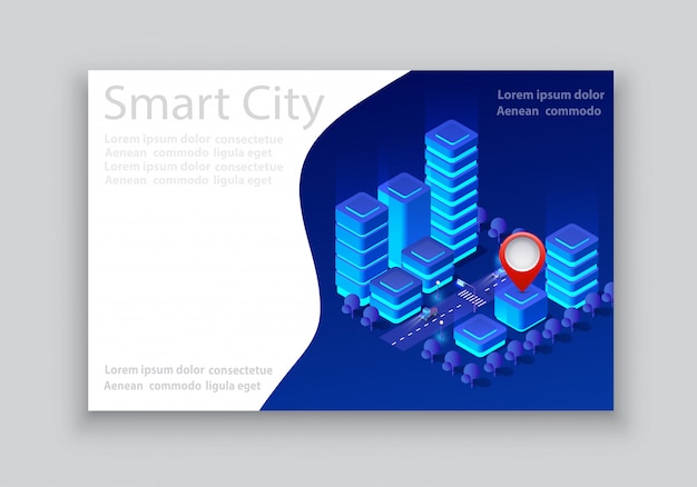 Cartão de visita da cidade isométrica
