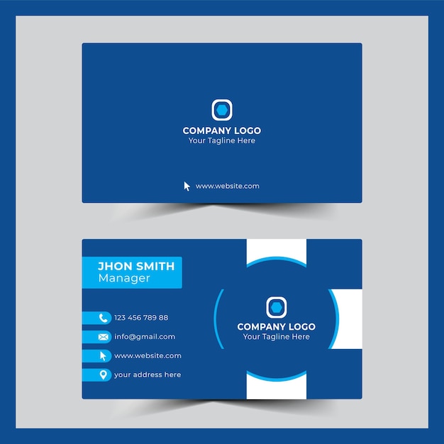 Cartão de visita da empresa na cor azul