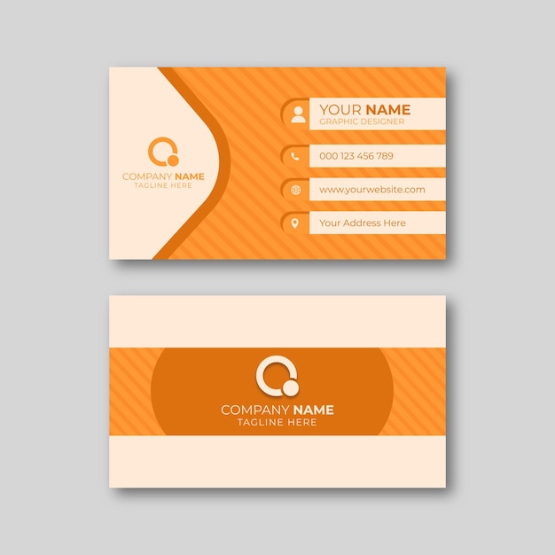 Cartão de visita da empresa na cor laranja