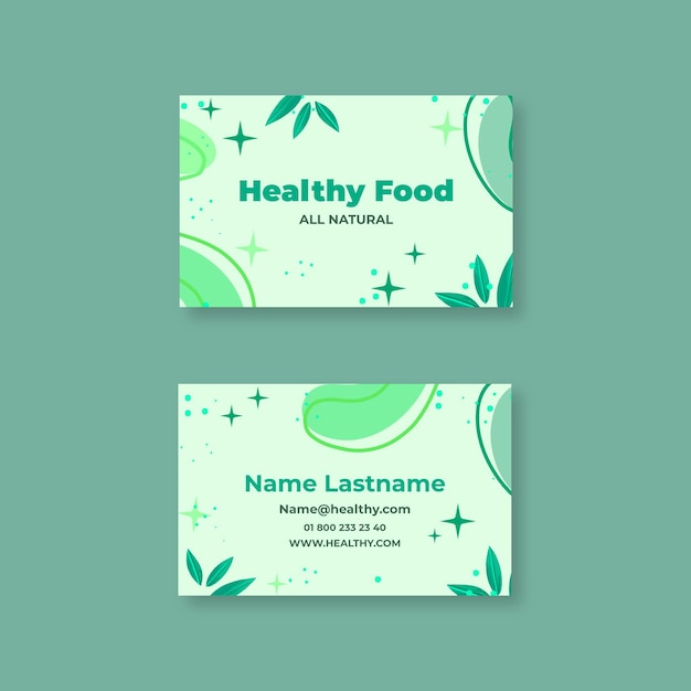 Cartão de visita de alimentos bio e saudáveis