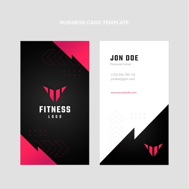 Vetor cartão de visita de fitness de design plano