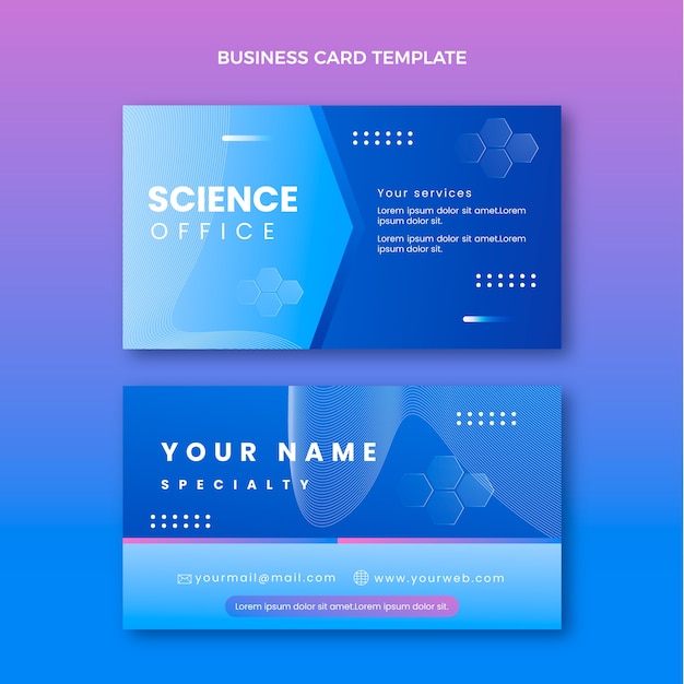 Cartão de visita horizontal de ciência