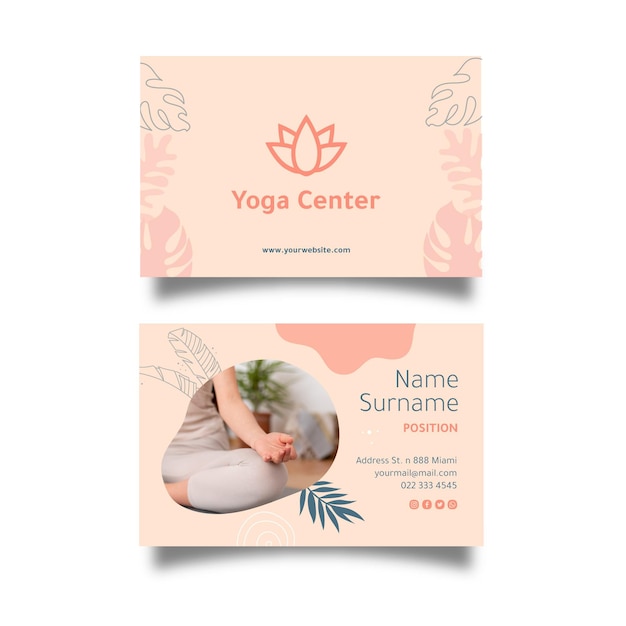 Cartão de visita horizontal de meditação