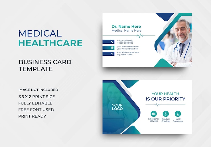 Cartão de visita profissional médico cartão de visita profissional