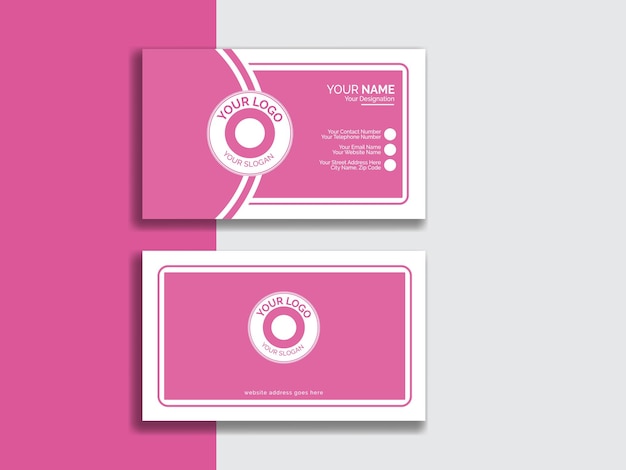 Cartão de visita rosa minimalista de moda para empreendedores e influenciadores