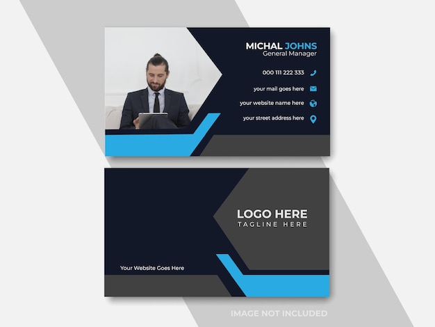 Vetor cartão de visita vector moderno cartão de visita azul e branco