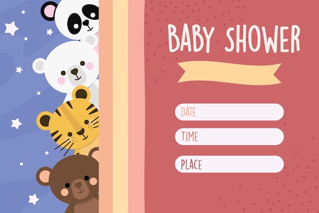 Cartão do chuveiro de bebê bonito