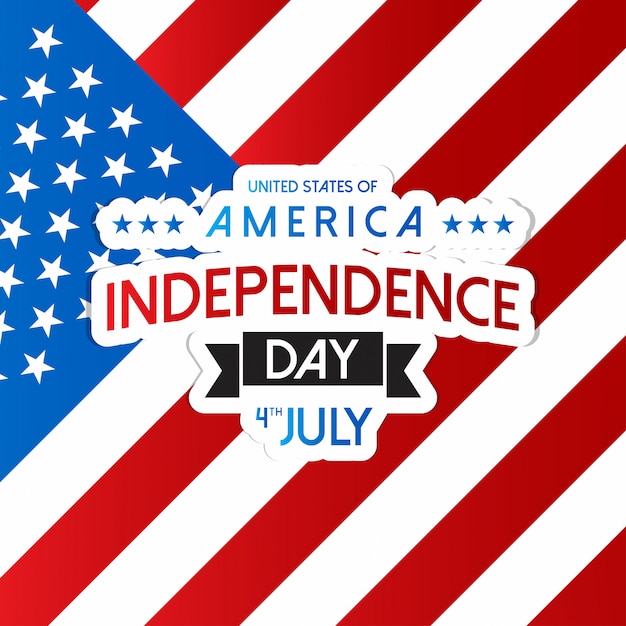 Cartão do dia da independência americana com vetor de design criativo