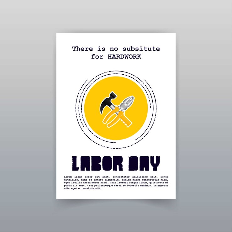 Vetor cartão do dia do trabalho com design criativo