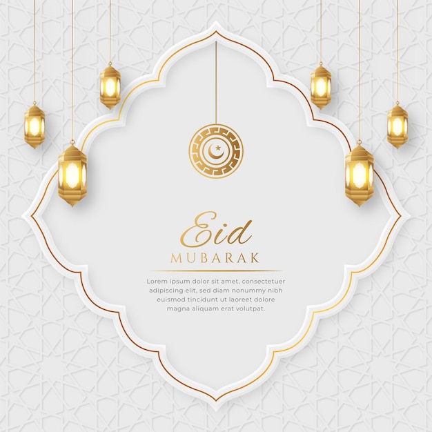 Cartão eid mubarak árabe elegante luxo ornamental islâmico