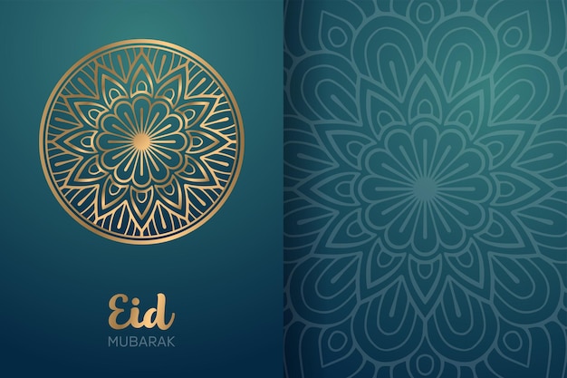 Cartão eid mubarak com ornamento mandala.
