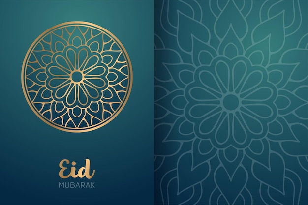 Cartão eid mubarak com ornamento mandala.