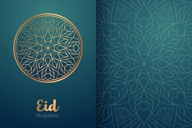 Cartão eid mubarak com ornamento mandala.