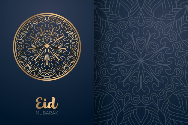 Cartão eid mubarak com ornamento mandala.