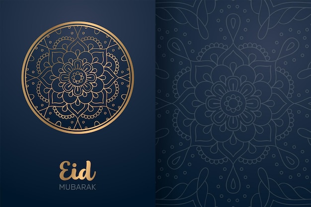 Cartão eid mubarak com ornamento mandala.