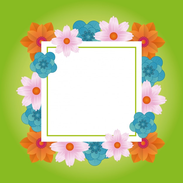 Cartão em branco floral frame