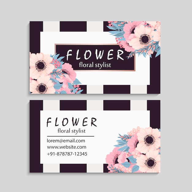 Cartão escuro com flores bonitas.