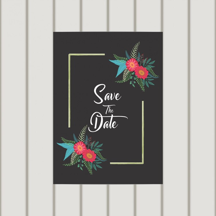 Cartão Floral De Casamento