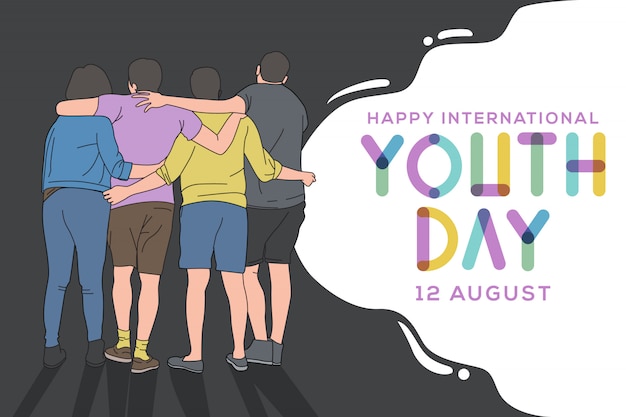 Vetor cartão happy international youth day