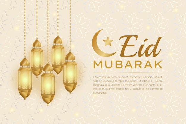 Vetor cartão islâmico de eid mubarak