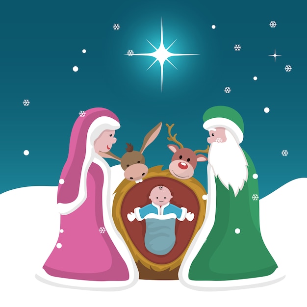 Cartão natal, de, a, nascimento, de, jesus