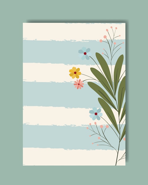 Cartão postal, com, floral, decoração