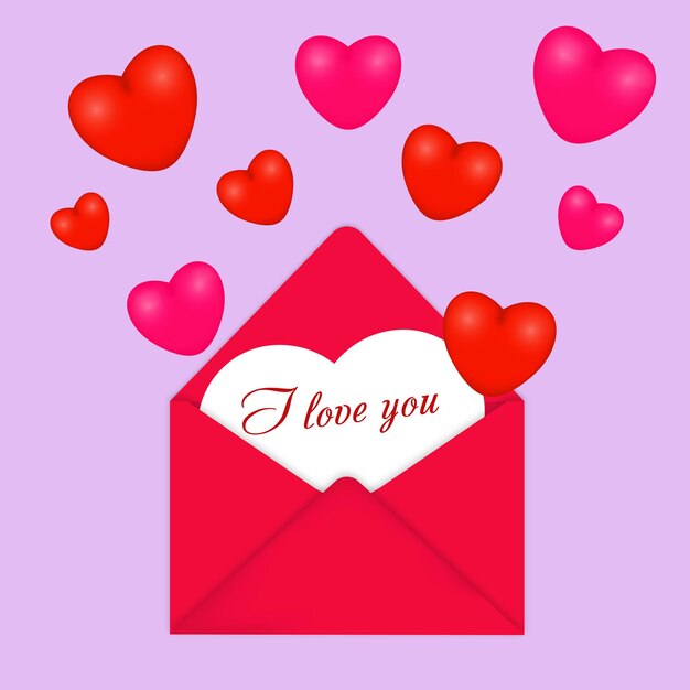 Cartão postal com uma confissão de amor
