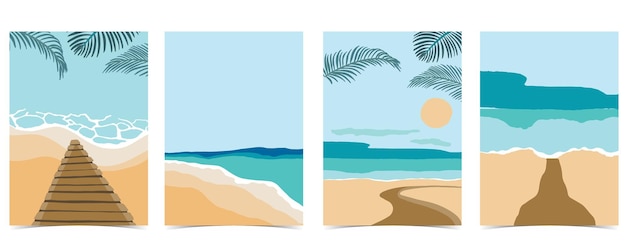 Cartão postal de praia com sol e céu durante o dia