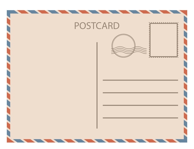Cartão postal isolado na ilustração vetorial de fundo branco