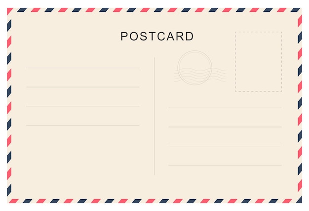 Cartão postal vintage com textura de papel modelo de cartão postal de viagem design de cartão postal cartão postal vetorial em branco