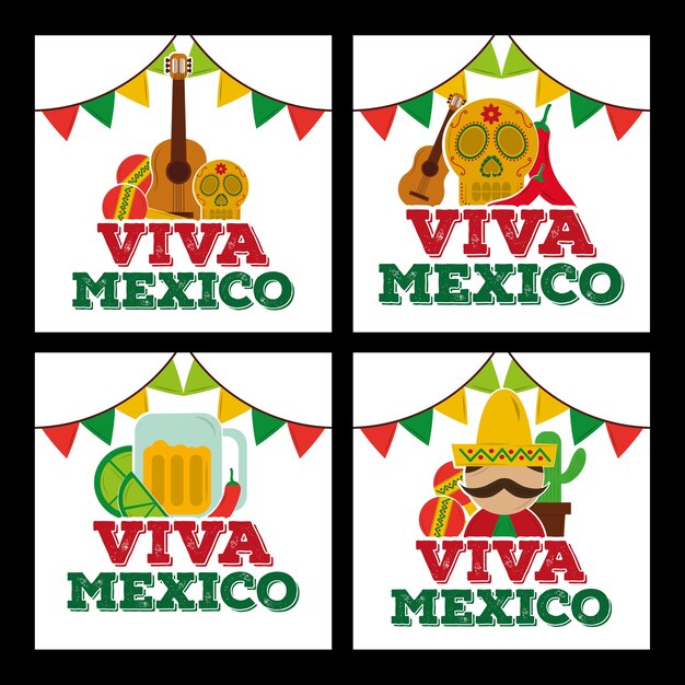 Cartão tradicional viva méxico