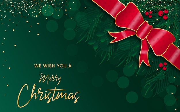 cartão verde feliz natal