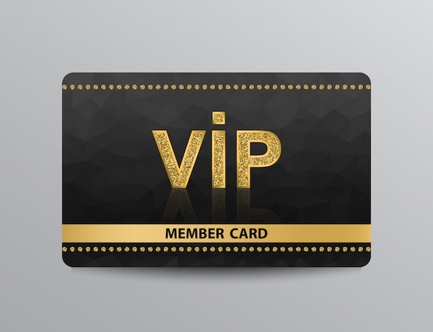 Cartão vip dourado com rebites