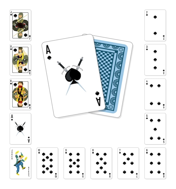 Vetor cartas de jogar pá ás