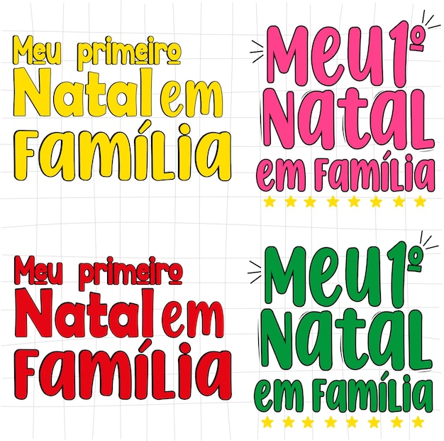 Vetor cartas para edição no tema natal, meu natal em família